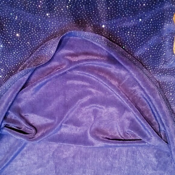 Stunning Nouveau Midnight Blue Sparkly Stretchy Vintage Party Cocktail Dress - Picture 12 of 15